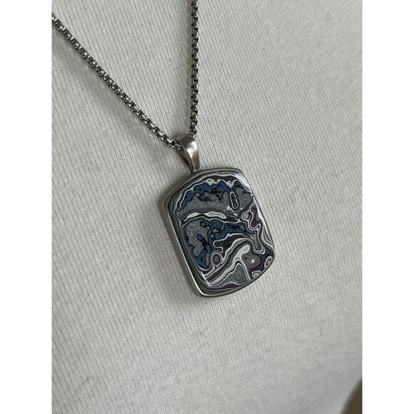 Handcrafted Urban Relic Fordite Pendant Necklace - Picture 2 of 3